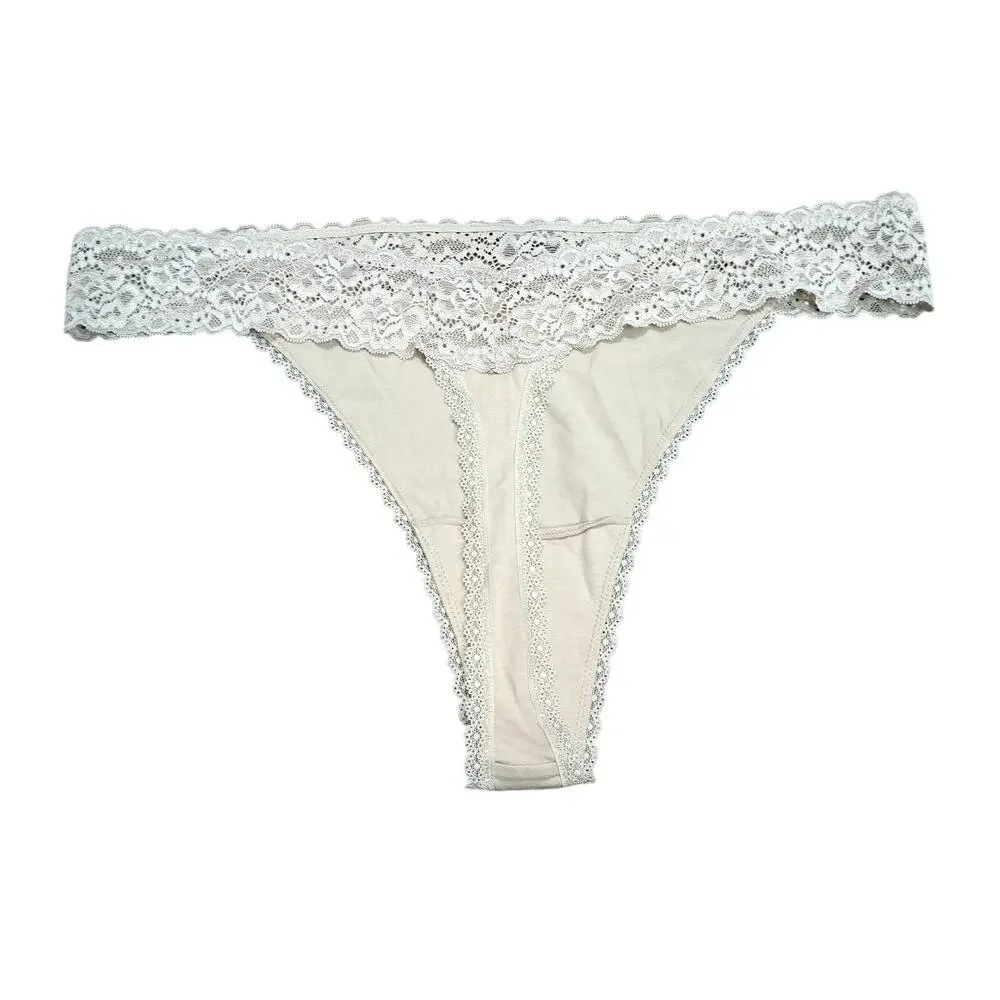 Maurices Simply Comfy Neutral Tan Lace Waistband Thong Plus Size 2X